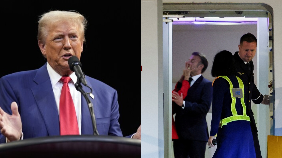 ‘Make sure door remains closed’: Trump taunts French President Macron over viral video with wife Brigitte
